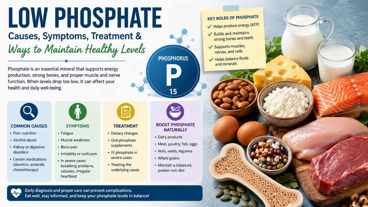 Low Phosphate: Causes, Symptoms, Treatment, and Ways to Maintain Healthy Levels