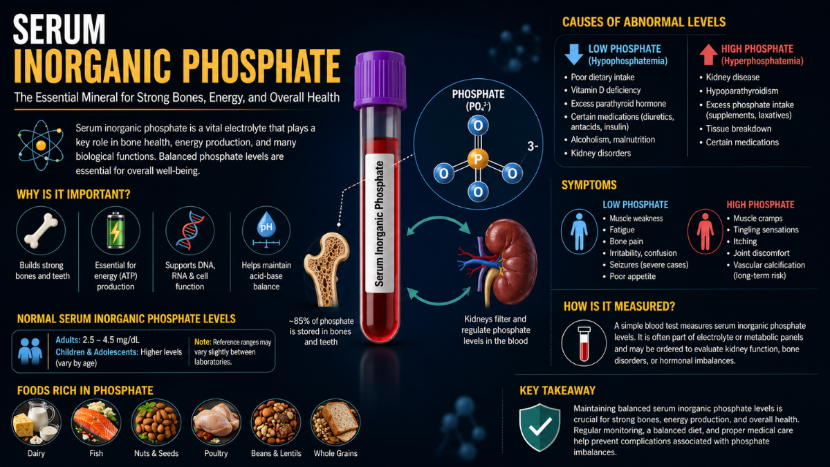 Serum Inorganic Phosphate: Importance, Normal Levels, Causes of Abnormalities, and Clinical Significance